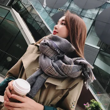 

Luxury brand cashmere scarf 2019 winter warm plaid scarves for women long pashmina foulard femme ladies shawls and wraps