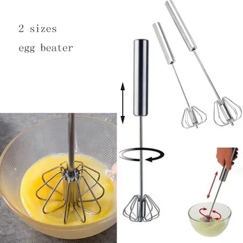 

Semi-automatic Mixer Egg Beater Manual Self Turning Stainless Steel Whisk Hand Blender Egg Cream Stirring Kitchen Tools