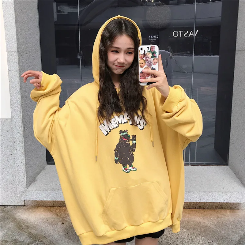 Harajuku одежда женские осенние толстовки корейский Ulzzang Bf длинный рукав тонкая толстовка с капюшоном женские Свободные пиджаки