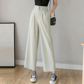 

Spring Summer Hot Sale Solid Wide Leg Pants Loose Pants Bow Ankle Length Pants Women's High Waist Stylish Loose Pants