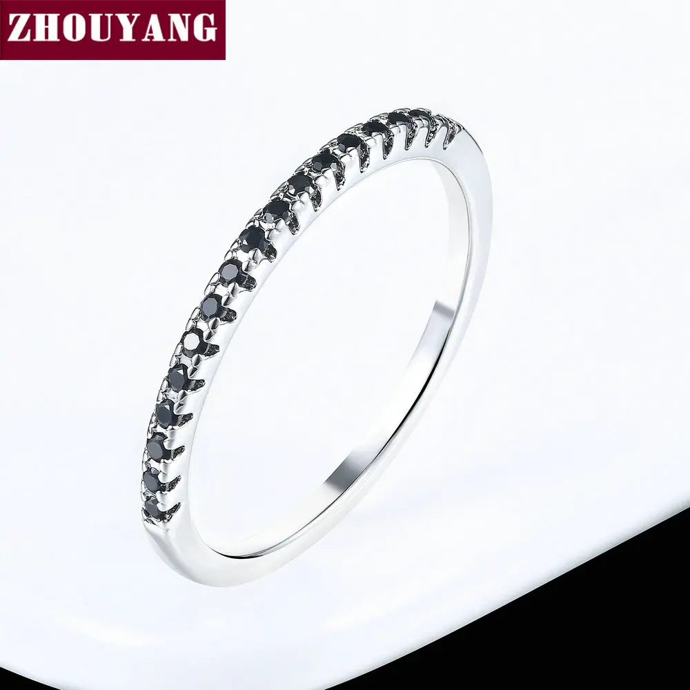 R039 ZHOUYANG обручальное кольцо для женщин и мужчин лаконичное классическое многоцветное мини кубическое циркониевое розовое золото цвет подарок модное ювелирное изделие R251 - Цвет основного камня: R039