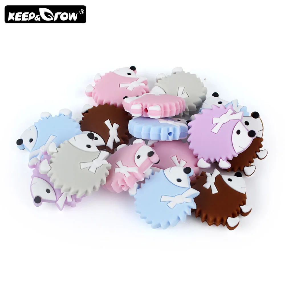 

Keep&Grow 5pcs Mini Silicone Hedgehog Beads BPA Free Baby Teething Beads DIY Jewelry Making Teething Toys Baby Teethers