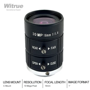 

10 Megapixels 16mm F1.4 C Mount Professional 1" CCTV Lens Industrial Machine Vision Lens C Mount for security cameras