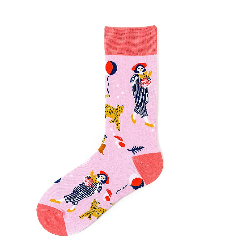Забавные женские мужские носки воздушные шары. Цветы. Клоуны. Животные. Пони. Таким образом, вы можете Для девочек. Овощи. Фруктов. Рождественские подарочные хлопковые носки - Цвет: Серый
