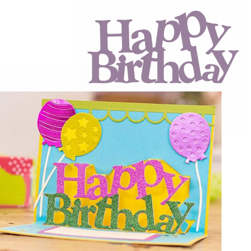 Happy Birthday Metal Cutting Dies Word Die Cuts For Card Making DIY Scrapbook Decoration New 2019 Embossed Crafts Cards | Дом и сад