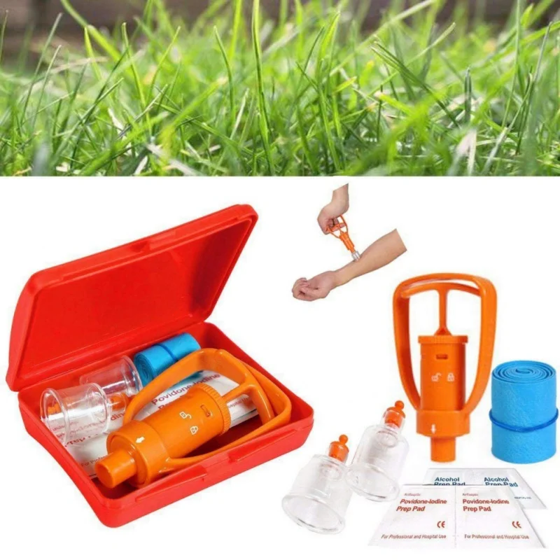 Outdoor Camping Survivor Venom Extractor Kit Safe First Aid Kit Safety Venom Protector for Snake bees Bite *