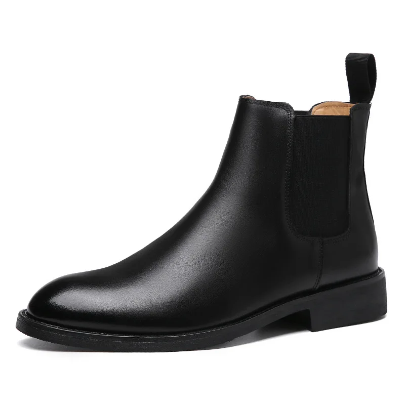 Elegant Slip-On Leather Chelsea Boots for Men - true deals club