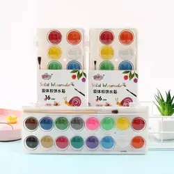 16-color Solid Watercolor Paint Student Set Solid Gouache Pigment Washable Portable Paint Beginner Art Art Supplies for Artist