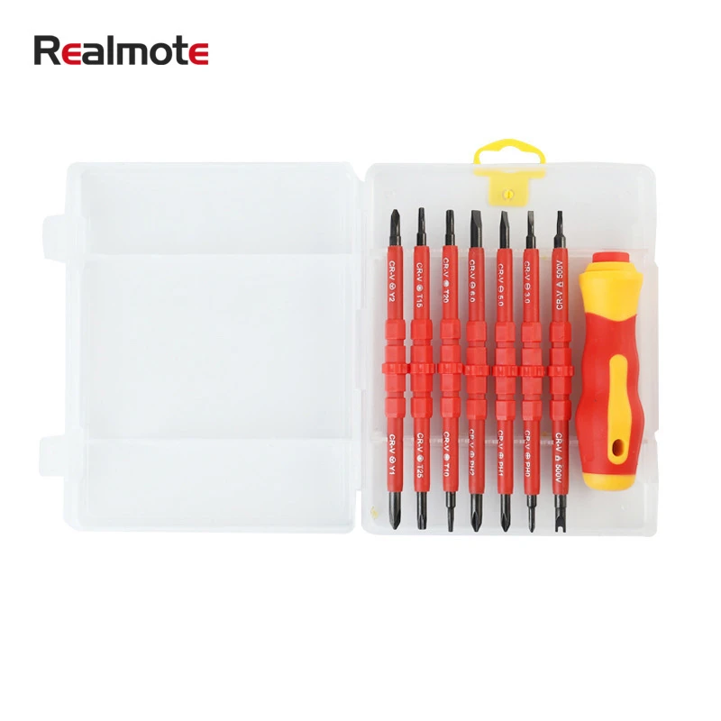 

Realmote Chrome Vanadium Steel Insulation Screwdriver Set Electrician Telecommunication Multipurpose Maintenance Repair Tools