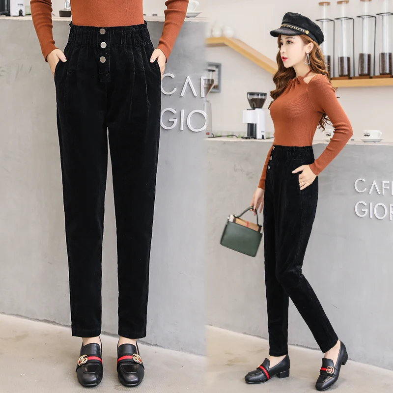 Women Corduroy Pants Vintage Casual Warm Woman Corduroy Trousers Loose Harem Pant S-5XLPlus Size Autumn Winter New Fashion