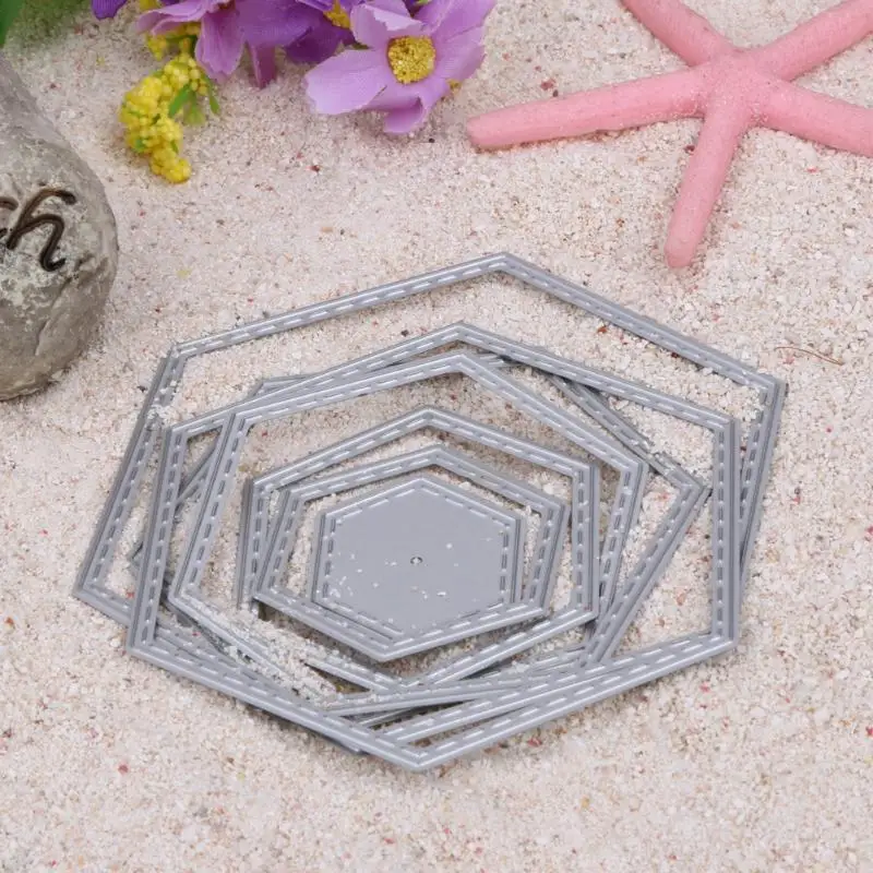 

7Pcs/set DIY Hexagon Spiral Die Cuts New for Scrapbooking Embossing Folder Suit Paper Card Craft Decoration Metal Cutting Dies