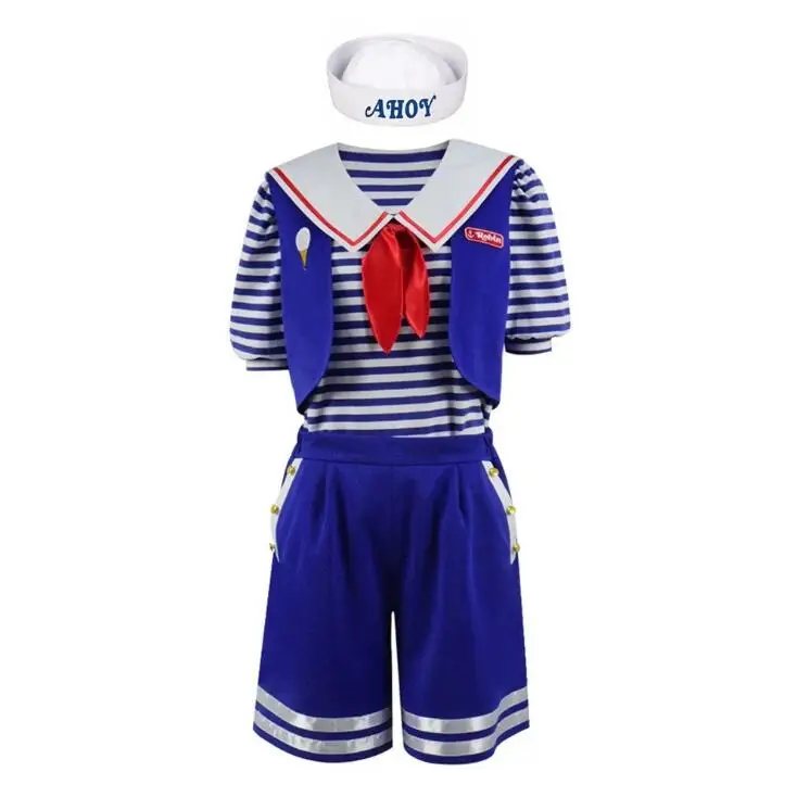 Koop Stranger Dingen 3 Scoops Ahoy Robin Cosplay Kostuum Jurk Steve Harrington Volwassen Uniform Werken Matrozenpakje Halloween