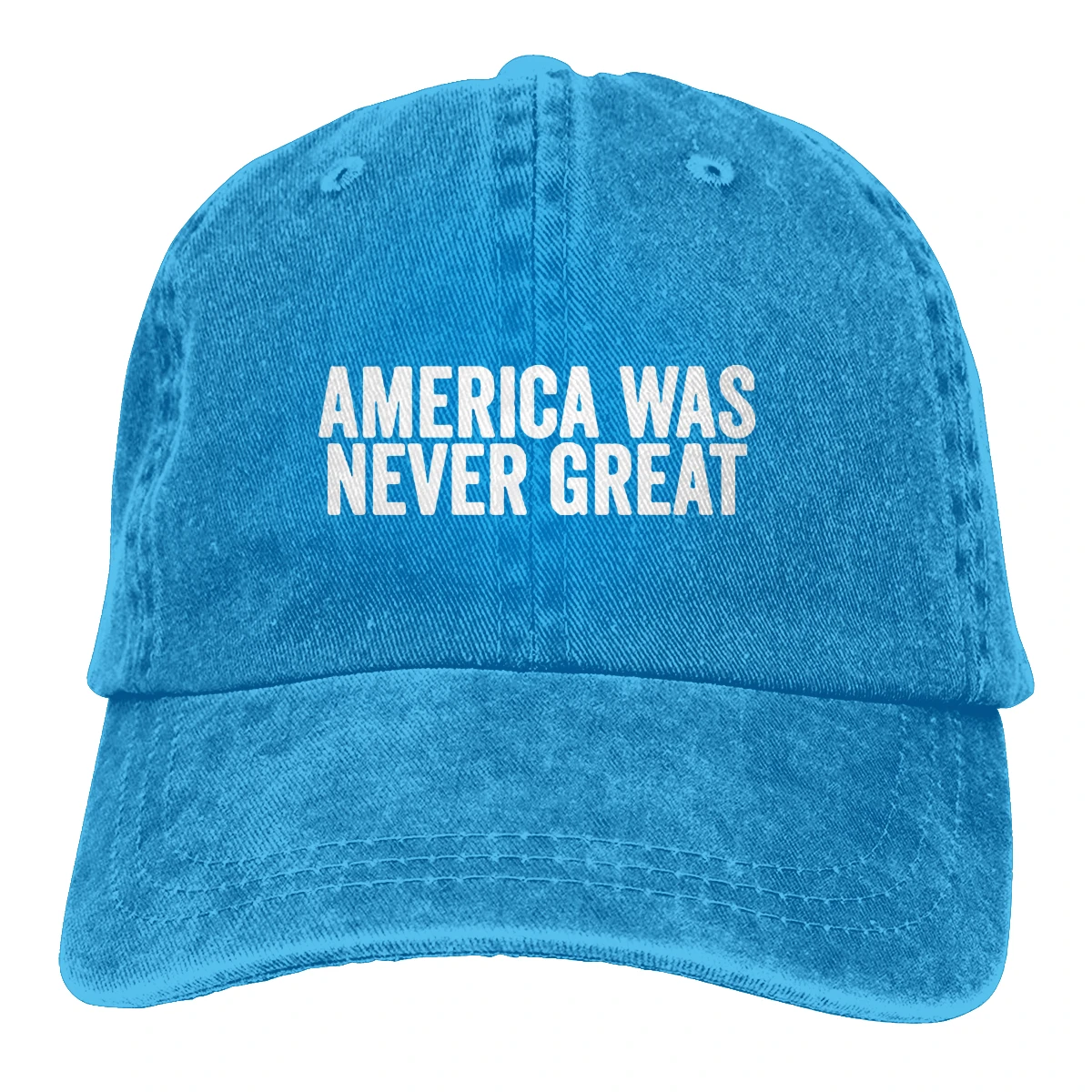 Анти-Трамп Америка никогда не был большой Casquette черный унисекс Мужские Женские джинсовые бейсболка с ремешком кепки Регулируемый Гольф папа шляпа