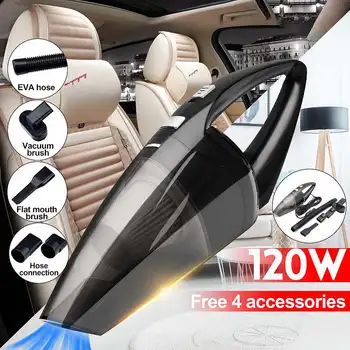 

120W Portable Car Vacuum Cleaner Wet And Dry Dual Use Auto Cigarette Lighter Handheld Mini Vacuum Cleaner Super Suction 12V