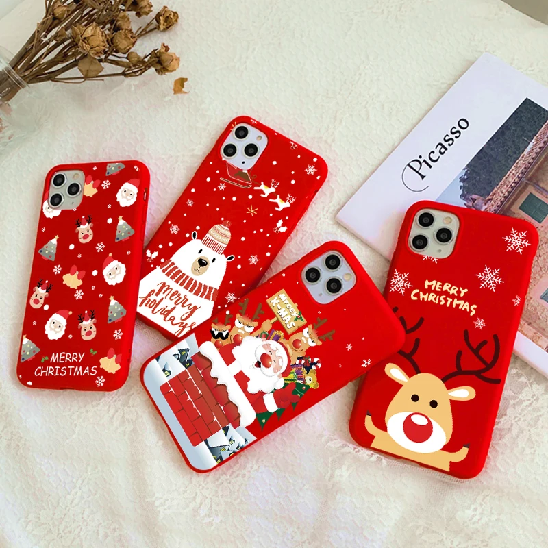 Merry Christmas Cartoon Elk Case For iPhone 12 11 Pro Max X XR Xs MAX Phone Case For iPhone 7 8 6 S Plus 5 SE 2020 Silicon Cover Merry Christmas Cartoon Elk Case For iPhone 12 11 Pro Max X XR Xs MAX Phone Case For iPhone 7 8 6 S Plus 5 SE 2020 Silicon Cover