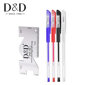 

Heat Erasable Pen Fabric Marker Sewing Chalk & Metal Sewing Measuring Gauge Quilting Rulers DIY Fabric Craft Tailor Accessories