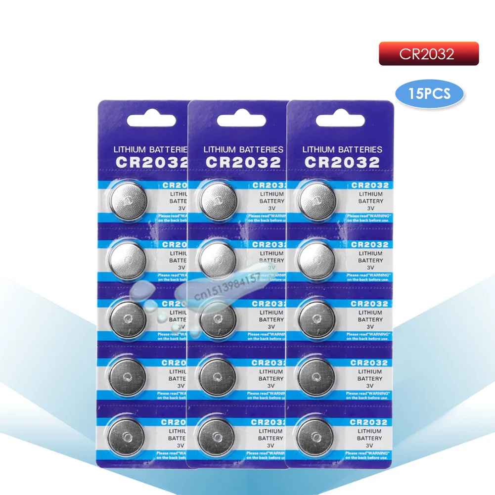 Kpay 15pcs Cr2032 Button Batteries Br2032 Dl2032 Ecr2032 Cell Coin Li