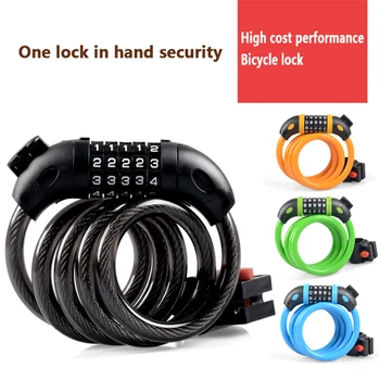 

2020 Bike Security Combination Lock 5-Position Coded Resettable Long Steel Cable Locker Protective Tools for Bicycles Scooters