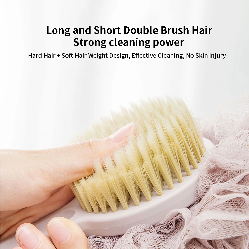 Body Multifunctional Cleaning Double Sided Home Sponge Massage Long Handle Ultra Soft Shower Back Scrubber Bath Brush Bathroom
