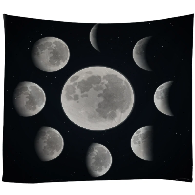 

Гобелен с Луной, настенная подвесная кровать, пляжное полотенце, скатерть, коврик для йоги, ландшафтный принт Луны, пейзаж, 280 см * 180 см, большой размер