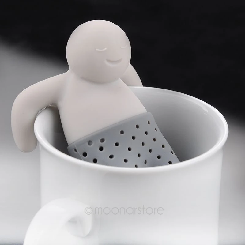 

Silicone Tea Strainer Interesting Life Partner Cute Mister Teapot Little Man People Tea Infuser Filter Brewing Making Teapot