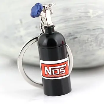 

NOS Turbo Nitrogen Bottle Metal Key Chain Key Ring Holder Car Keychain Pendant Jewelry for Women Men Unique mini keyring