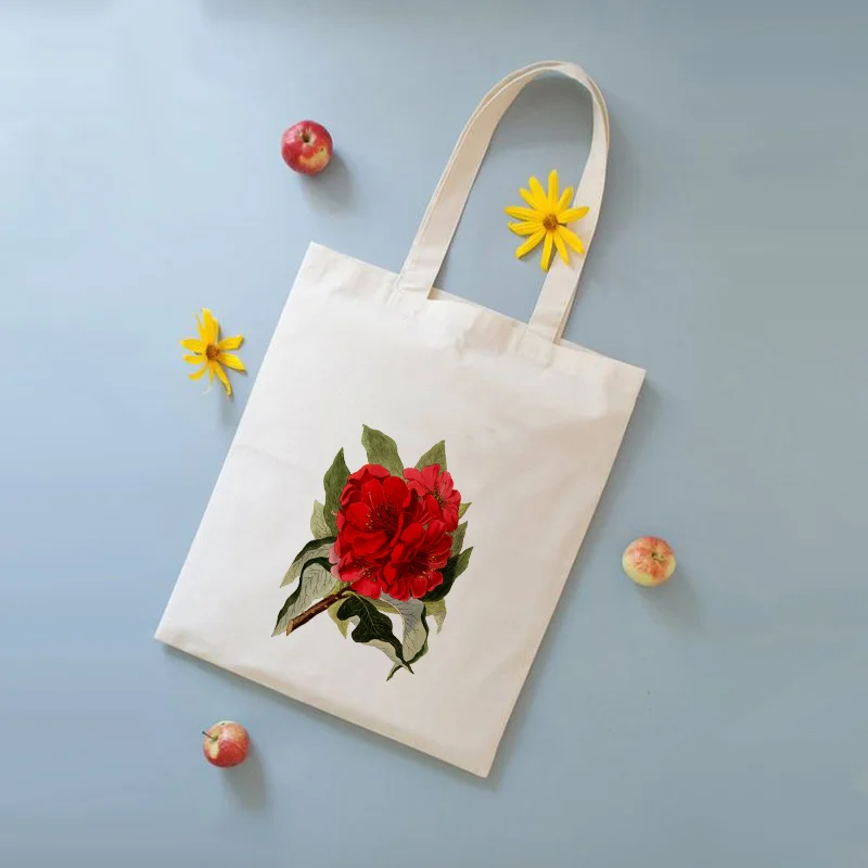 Сумка-тоут цветок сумка для покупок ежедневное использование Сделай Сам Пользовательский логотип холст эко многоразовая утилизация текста