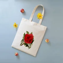 Сумка-тоут цветок сумка для покупок ежедневное использование Сделай Сам Пользовательский логотип холст эко многоразовая утилизация текста
