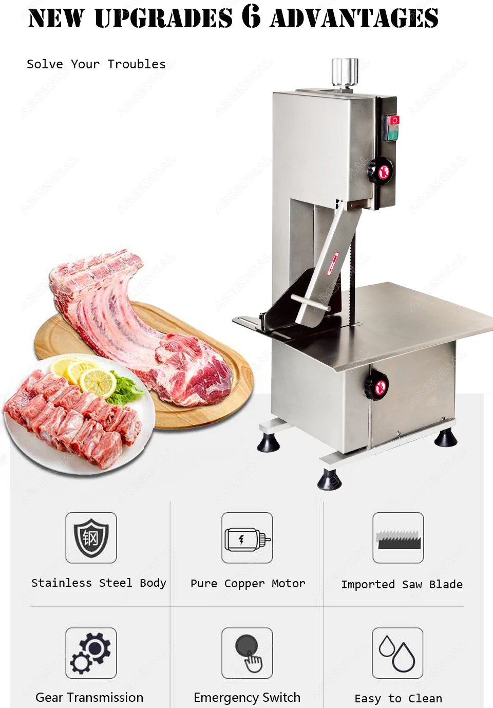 HL1650 commercial electric bone saw machine 1650mm bone saw blade stainless steel meat bone cutter Frozen Fish Cutting Machine HL1650 commercial electric bone saw machine 1650mm bone saw blade stainless steel meat bone cutter Frozen Fish Cutting Machine