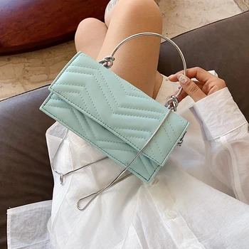 

Chain PU Leather Small Crossbody Bag For Women 2020 Summer Simple Style Solid Color Lady Shoulder Handbags Cross Body Bag