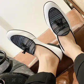 

Men New Fashion Pu Leather Formal Dress Shoes Vintage Classic Male Casual Slip-on Tassel Loafer Shoes Zapatos De Hombre 4M176