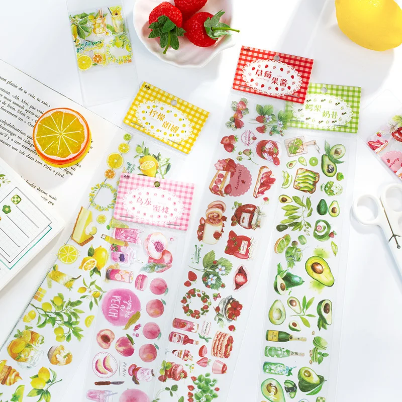 

Cute Summer Fruit Wide PET Masking Tape 60mm*35cm Cute Watercolor Fashion Masking Tapes Gift 1 Piece