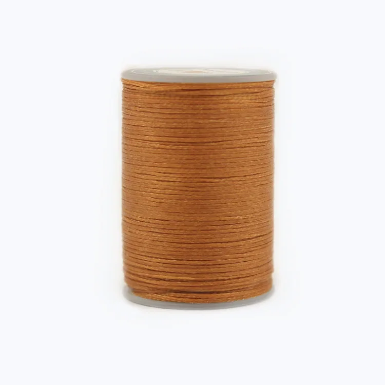 S009 gold brown Распродажа! Ручная прошитая плоская восковая нить DIY 0,8 мм Маленькая 150D полиэфирная плоская восковая нить швейная нить кожаный инструмент 80 м - Цвет: S009 gold brown