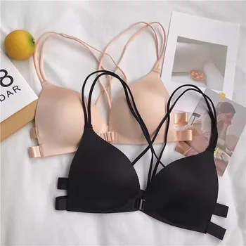 

Photo Shoot Korean-Style Hong Kong Flavor Solid Push Up Thin Sexy U-Back Breathable Students GIRL'S Little Fairy Bra