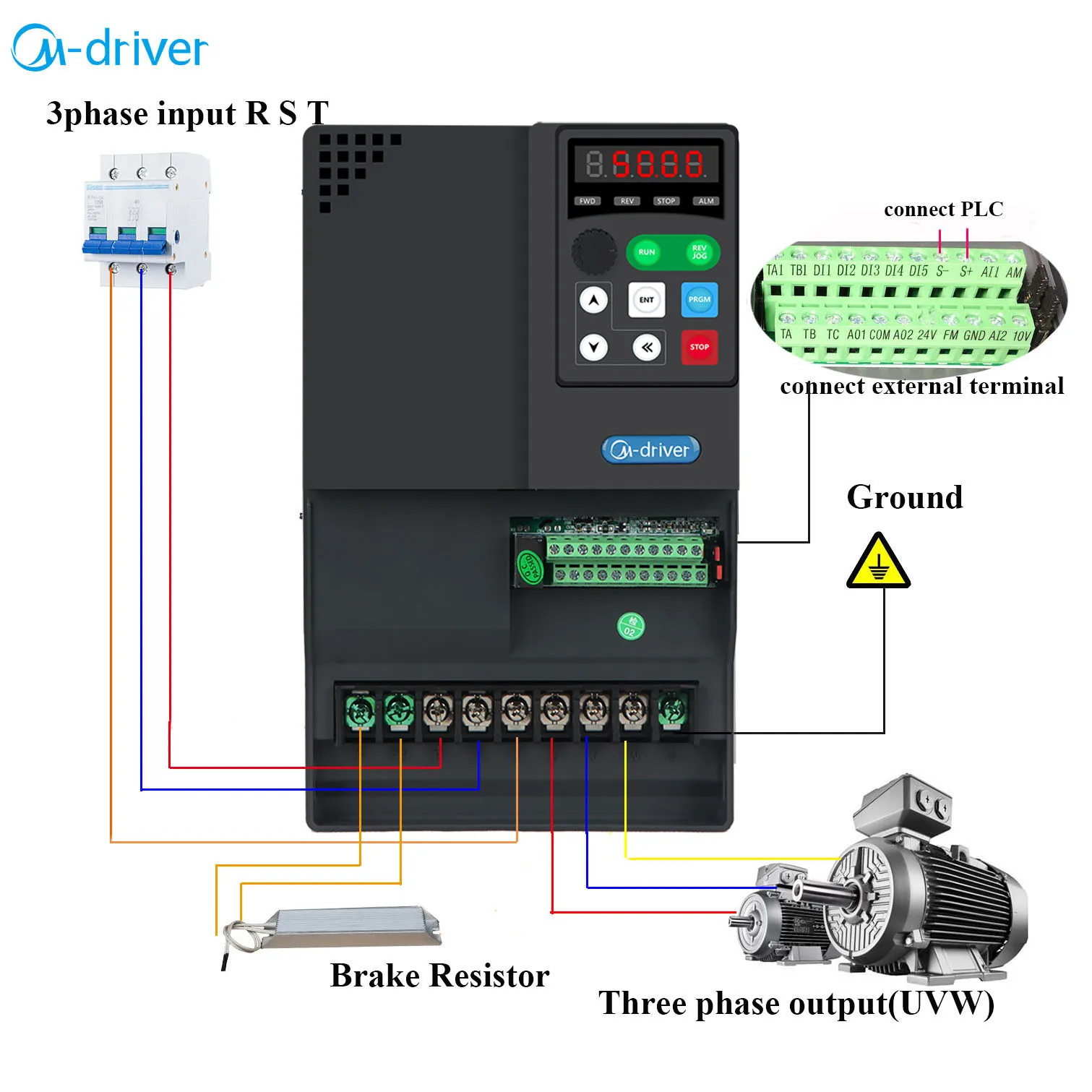 

Single phase 220V input VFD inverter 11kw variable frequency drive 15hp motor speed controller