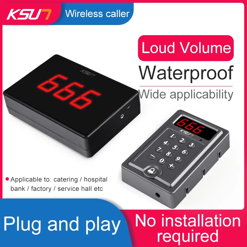 

Meal Taker Restaurant Wireless Caller Line Up To Take The Number Custom Logo Table Number Plate KSUN Q-12