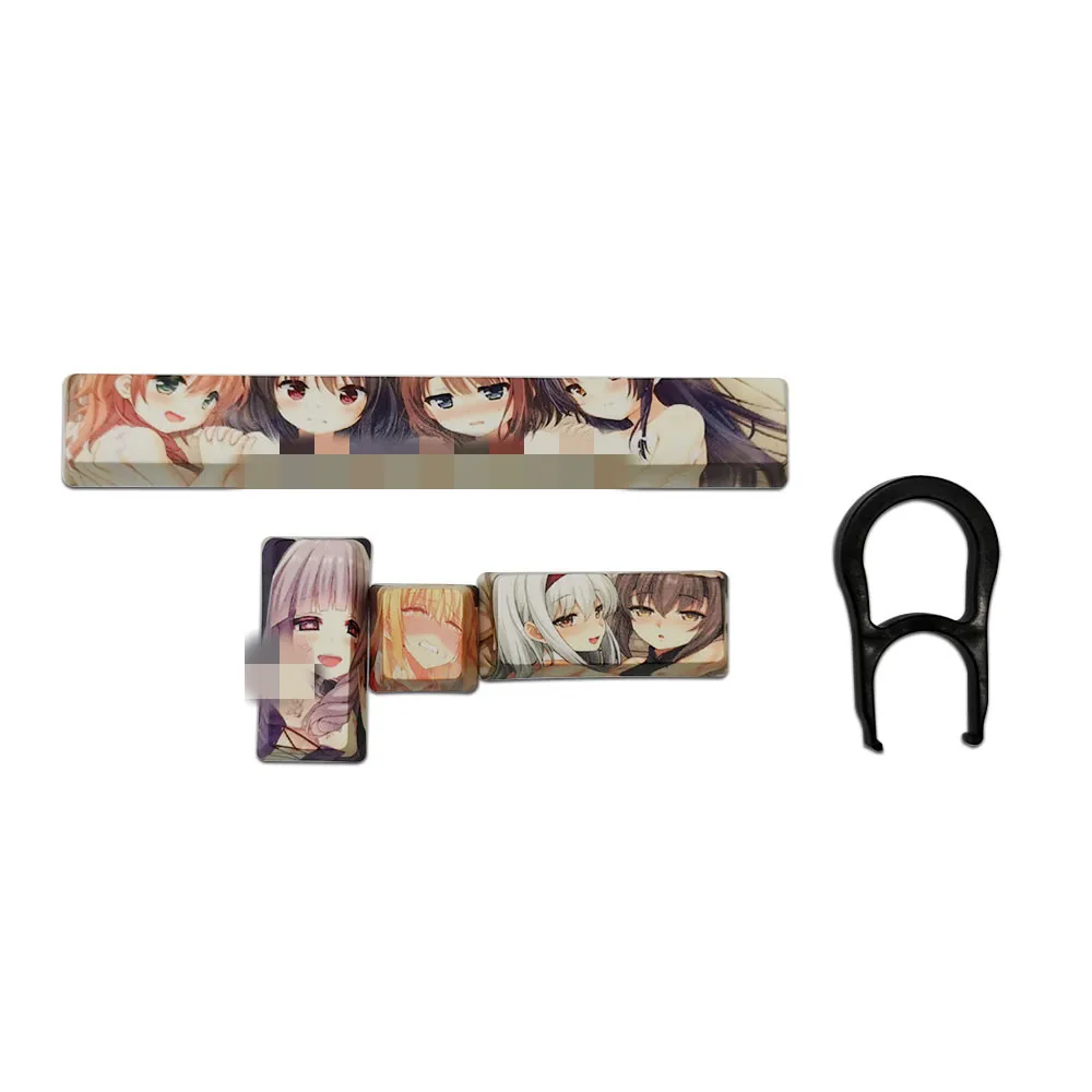 

4 keys/set Ahegao Keycap 5 sides dye sublimation mechanical keyboard OEM profile keycap for MX switch 6.25U spacebar ESC Enter