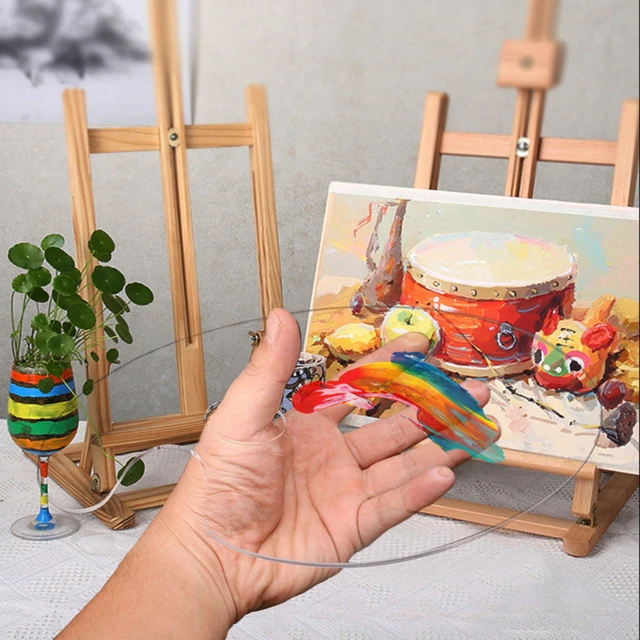 5pcs Stainless Steel Spatula Kit And 2pcs Acrylic Oval Transparent Palette Oil Painting Palette Knife Arts Painting Tool Set - Image 2