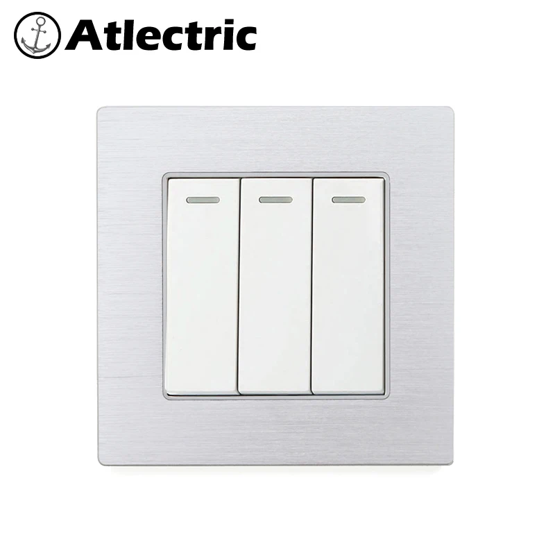 Atlectric выключатель света 1 2 3 4 банды 1 2 переключатель включения/выключения настенная кнопка переключатель управления лампа выключатель питания 86 мм* 86 мм переключатель лампы кнопка включения