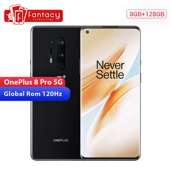 Перейти на Алиэкспресс и купить В наличии глобальная Rom Oneplus 8 Pro 5G Смартфон Snapdragon 865 8G 128G 6,78 ''3180x1440 120Hz экран 30W беспроводное зарядное устройство NFC