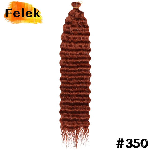 22-30inch Deep Wave Twist Crochet Hair Natural Synthetic Afro Curls Crochet Braids Ombre Braiding Hair  Extensions For Women 350