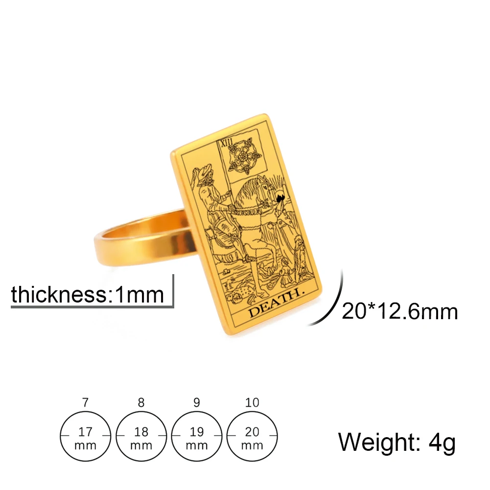 Skyrim Tarot Cards Rings Women Men Stainless Steel Astrology Finger Rings Major Arcana Amulet Jewelry Trend Gift for Friend stainless steel ring,finger ring