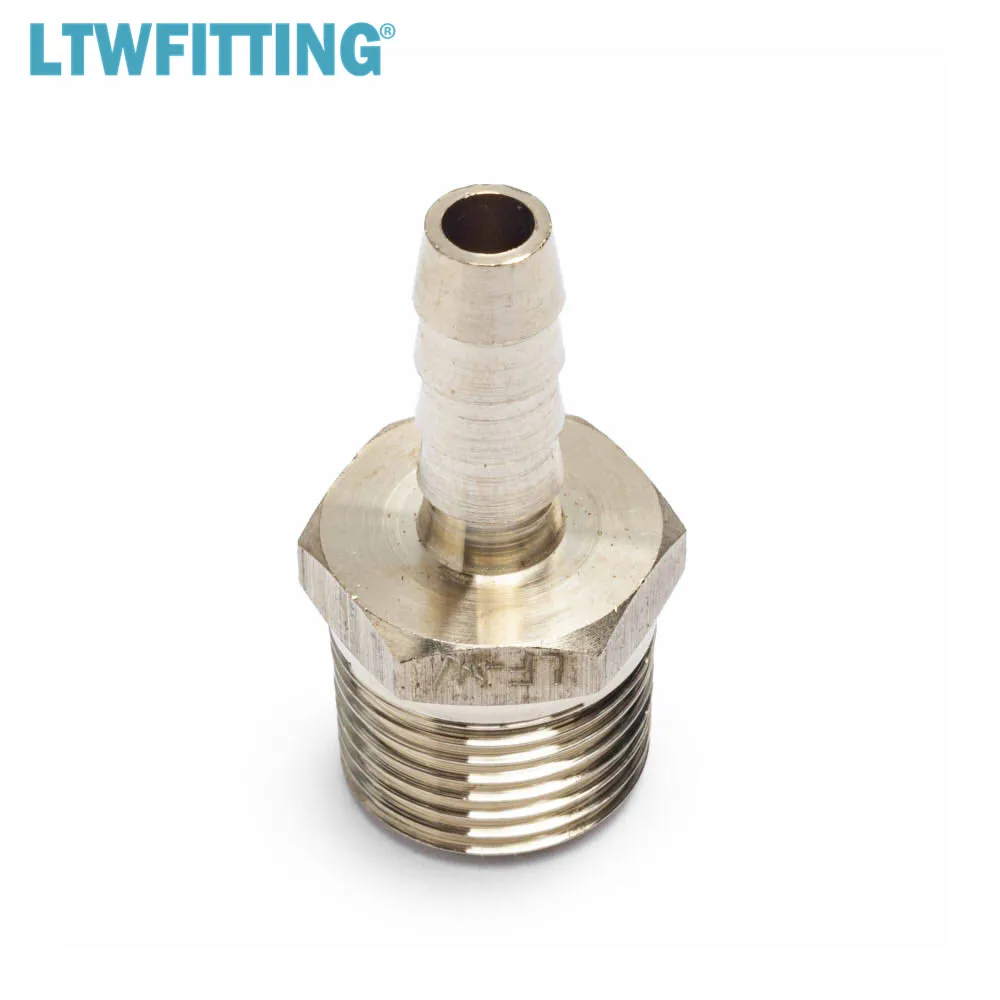 Латунный штуцер LTWFITTING без свинца с зазубринами штуцер/соединитель 1/4 дюйма для