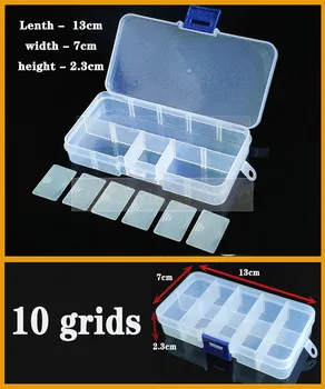 

10 grids Container Plastic Box Organizer Practical Adjustable Compartment Jewelry Earring Screw Holder case strage box