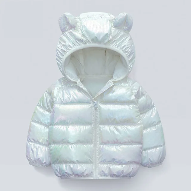 2021 Autumn Winter Hooded Children's Down Jackets for Baby Boys Girls Solid Thick Fleece Warm Kids Top Coats Outerwear Clothes Beige