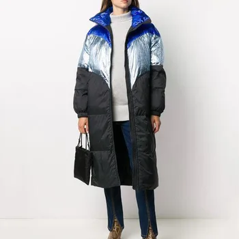 

Woman Long Zipper Bubble Coats 2020 Winter