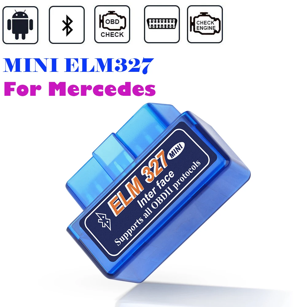 Диагностический сканер ELM327 OBD2 для AMG Mercedes Benz W212 W222 W221 W220 W211 W210 W213 W202 W204 W205 Bluetooth Android