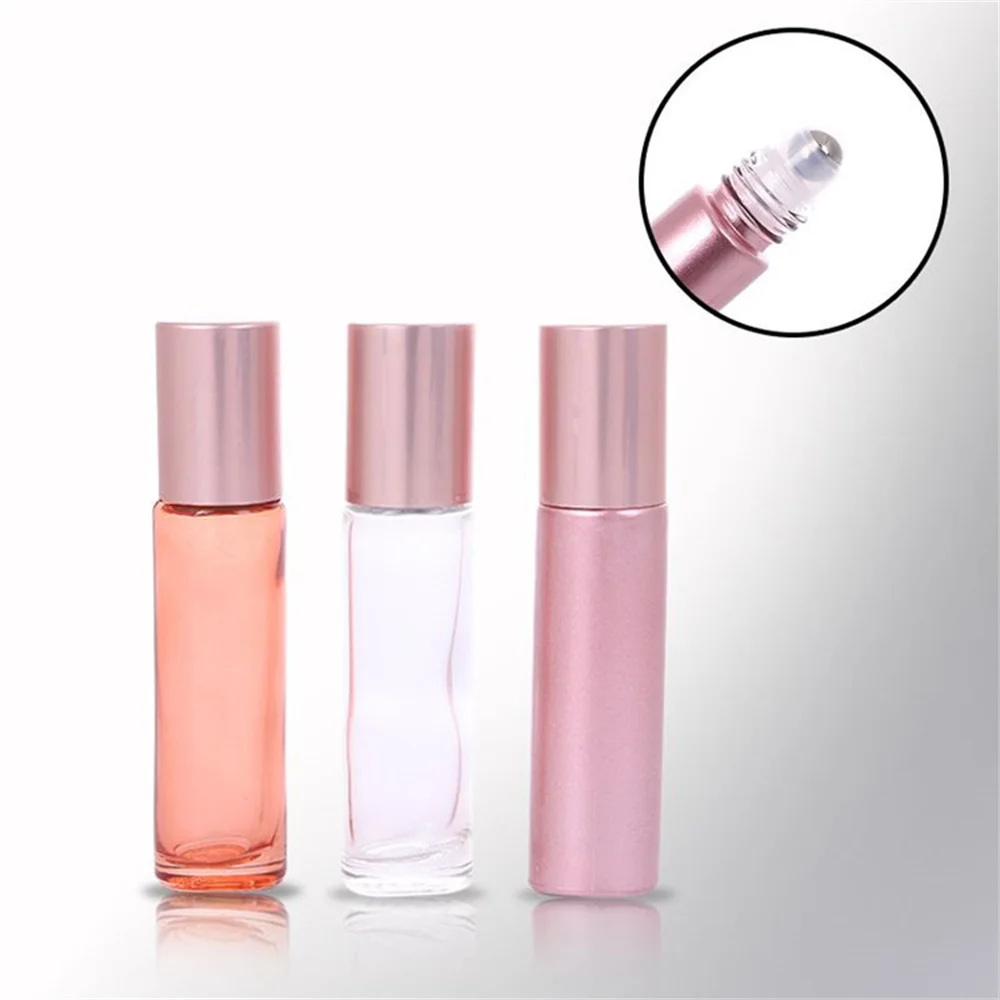 

10ml Essential Oil Roller Bottles With Stainless Steel Ball Thick Glass Roll For Fragrance Lotion Aromatherapy Refillable Bottle