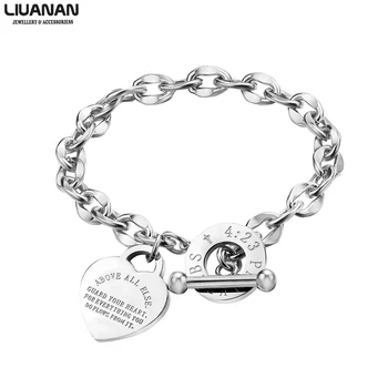 

Liuanan Fashion Love Bible Proverbs Bracelet Rose Gold Chain Women Bracelet Jewelry Gift Men Bracelet