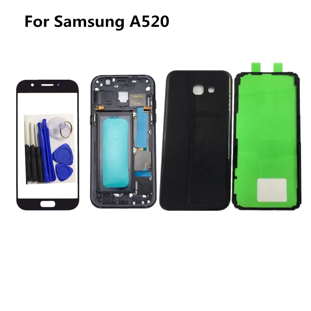 Металлический корпус средней рамки ЖК-дисплея для Samsung Galaxy A5 2017 SM-A520F A520 + Боковая